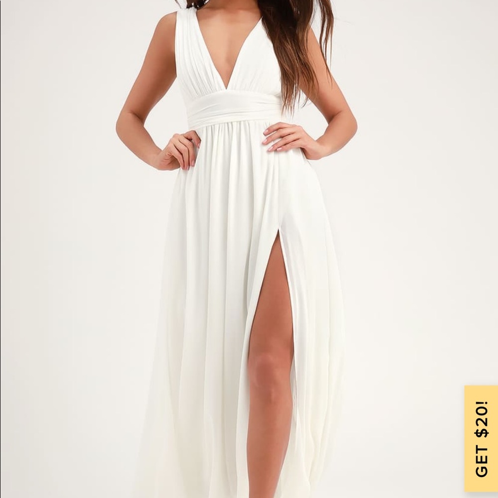 Lulus heavenly hues white maxi dress